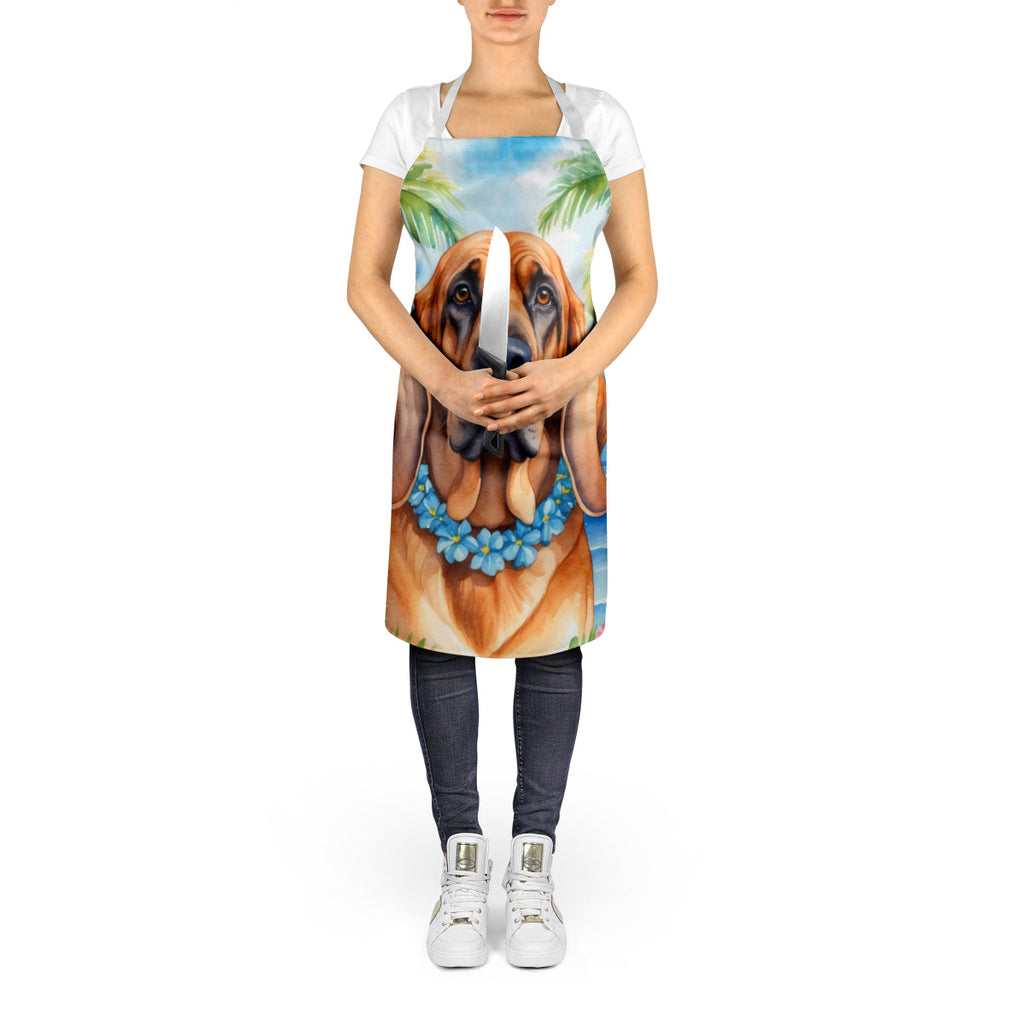 Bloodhound Luau Apron Cooking Kitchen Server Baking Crafts Gardening for Adult Women Men, Unisex, Large, Multicolor