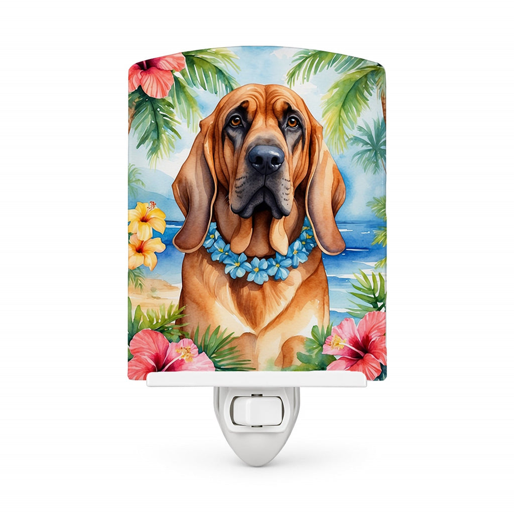 Bloodhound Luau Ceramic Night Light Compact, UL-Certified, Ideal for Bedroom, Bathroom, Nursery, Hallway, Kitchen, 6x4x3, Multicolor