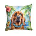 Bloodhound Luau Decorative Throw Pillow 18x18 Indoor Outdoor Accent Cushion, Fabric Cover with Insert for Sofa, Bed, Porch & Living Room