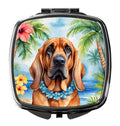 Bloodhound Luau Compact Mirror Decorative Travel Makeup Mirror for Women Girls Gifts Pocket Makeup Mirror Folding Handheld