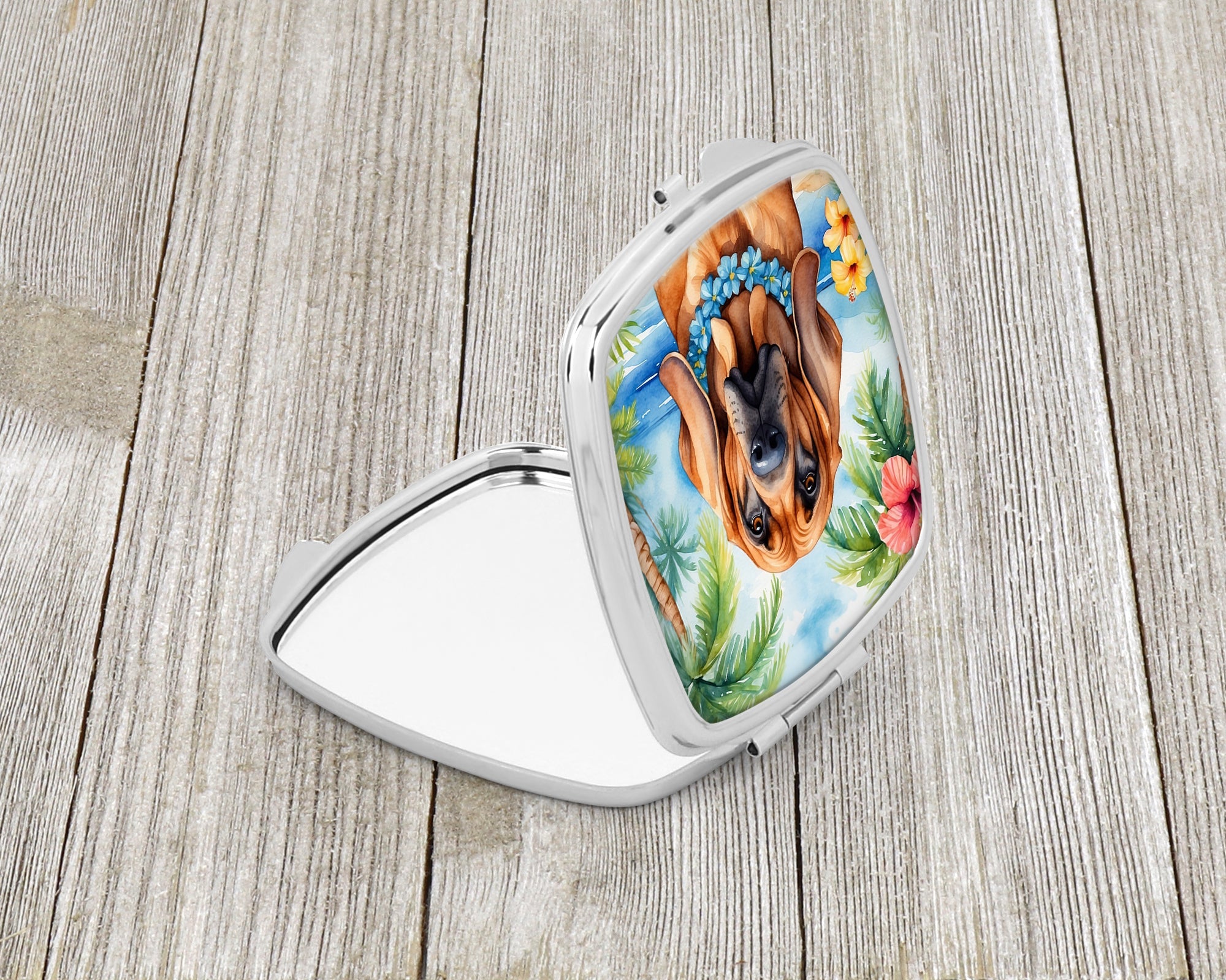 Bloodhound Luau Compact Mirror Decorative Travel Makeup Mirror for Women Girls Gifts Pocket Makeup Mirror Folding Handheld