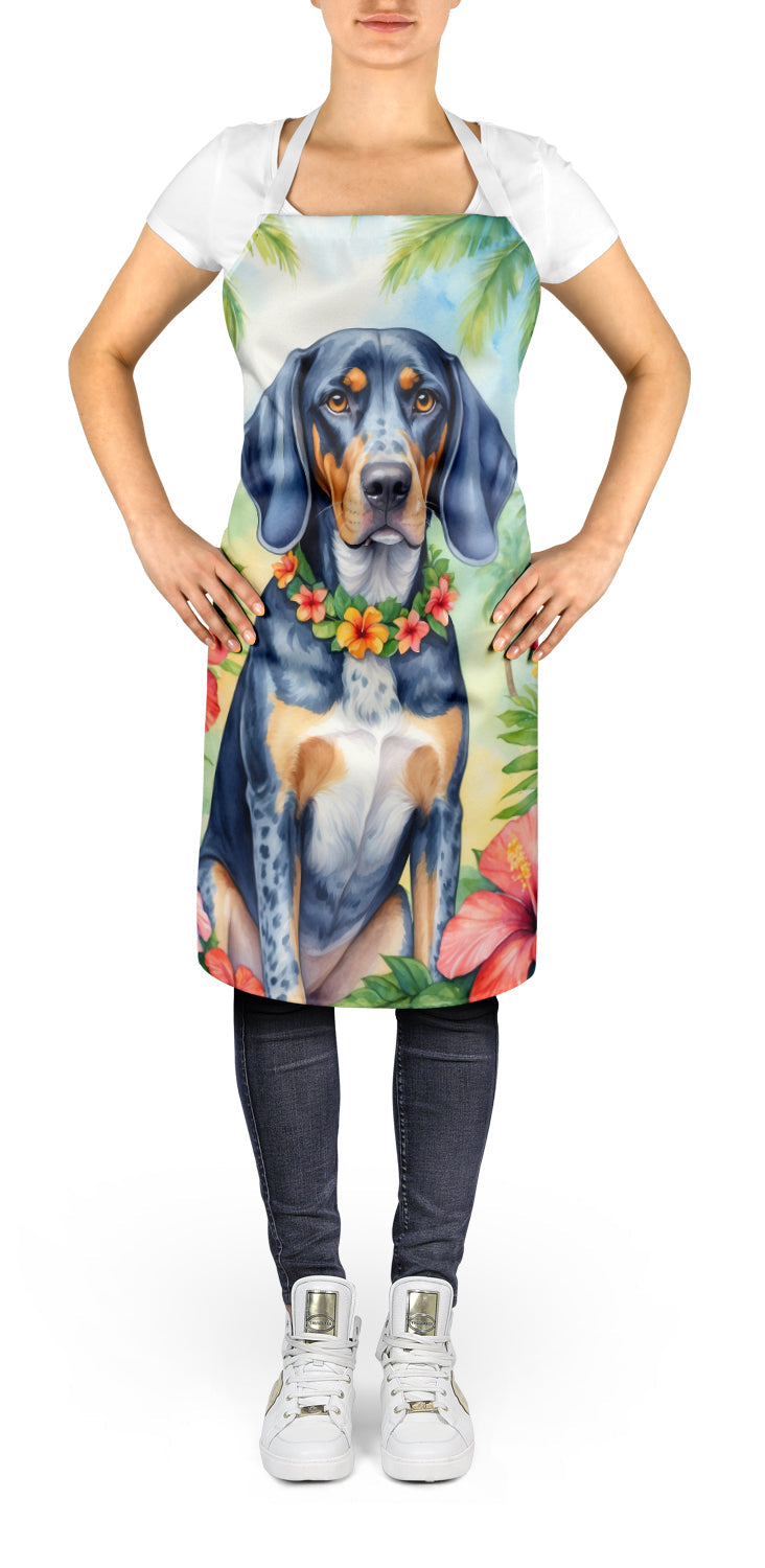 Bluetick Coonhound Luau Apron Cooking Kitchen Server Baking Crafts Gardening for Adult Women Men, Unisex, Large, Multicolor