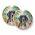 Bluetick Coonhound Luau Set of 2 Cup Holder Car Coasters Absorbent Round Sandstone Coasters Gifts for Men or Women, 2.5, Multicolor