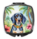 Bluetick Coonhound Luau Compact Mirror Decorative Travel Makeup Mirror for Women Girls Gifts Pocket Makeup Mirror Folding Handheld