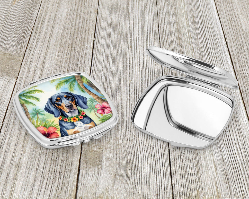 Bluetick Coonhound Luau Compact Mirror Decorative Travel Makeup Mirror for Women Girls Gifts Pocket Makeup Mirror Folding Handheld