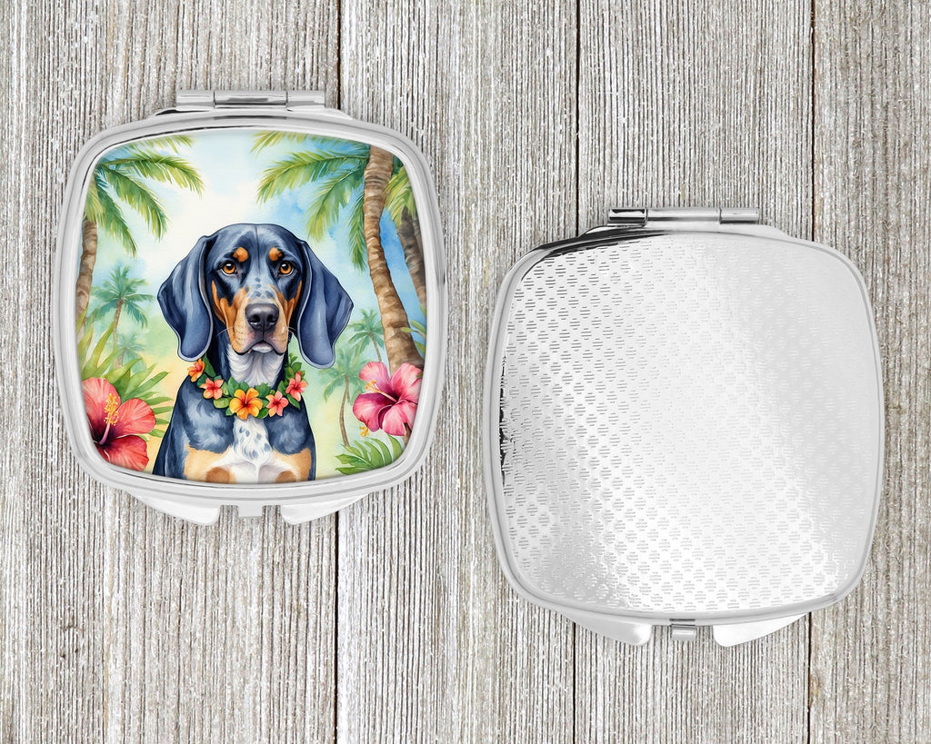 Bluetick Coonhound Luau Compact Mirror Decorative Travel Makeup Mirror for Women Girls Gifts Pocket Makeup Mirror Folding Handheld