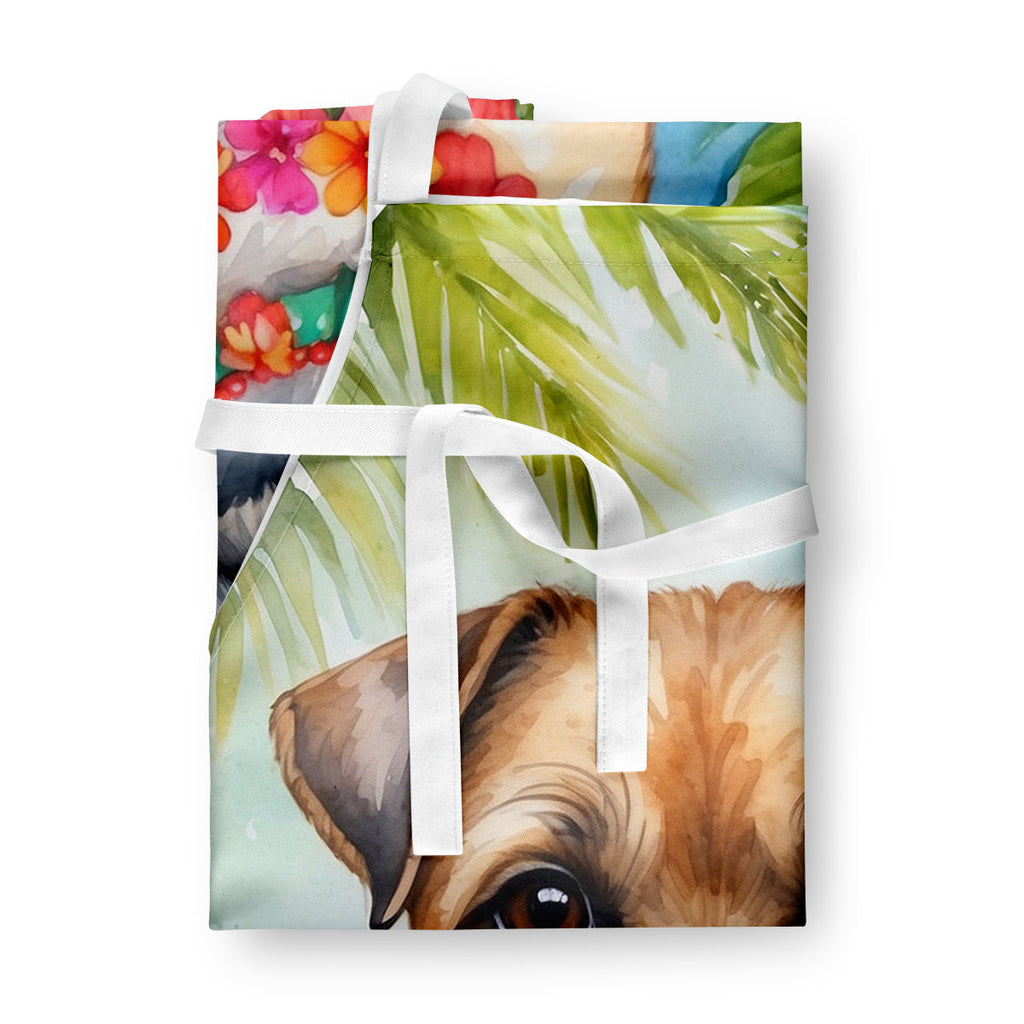 Border Terrier Luau Apron Cooking Kitchen Server Baking Crafts Gardening for Adult Women Men, Unisex, Large, Multicolor