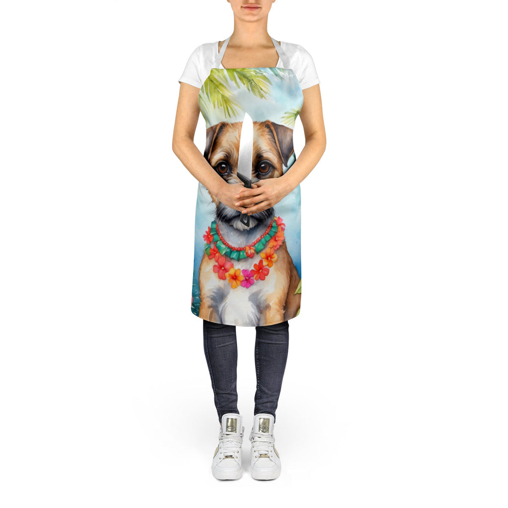 Border Terrier Luau Apron Cooking Kitchen Server Baking Crafts Gardening for Adult Women Men, Unisex, Large, Multicolor