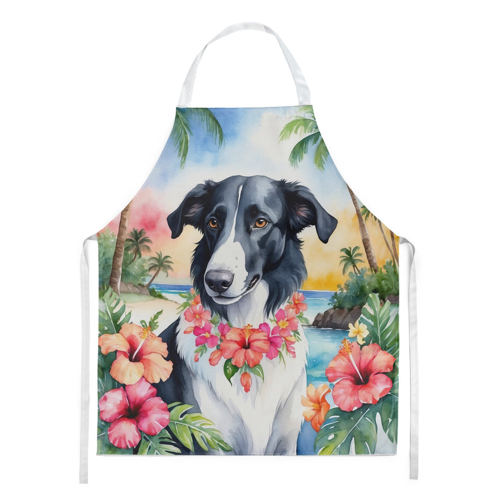 Borzoi Luau Apron Cooking Kitchen Server Baking Crafts Gardening for Adult Women Men, Unisex, Large, Multicolor