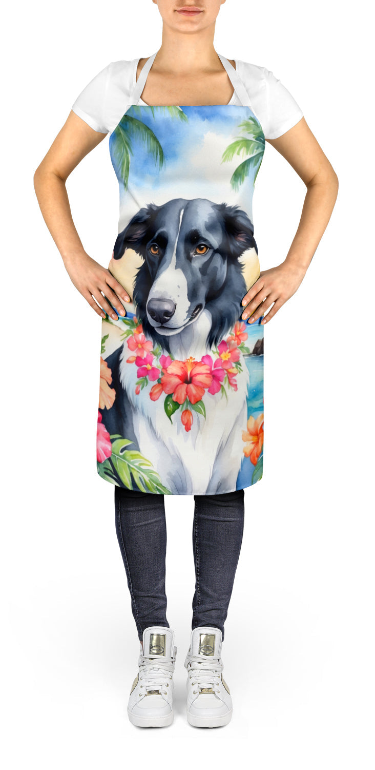 Borzoi Luau Apron Cooking Kitchen Server Baking Crafts Gardening for Adult Women Men, Unisex, Large, Multicolor