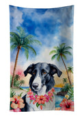 Borzoi Luau Kitchen Towel Velour Plush Front and Cotton Loop Back Machine Washable