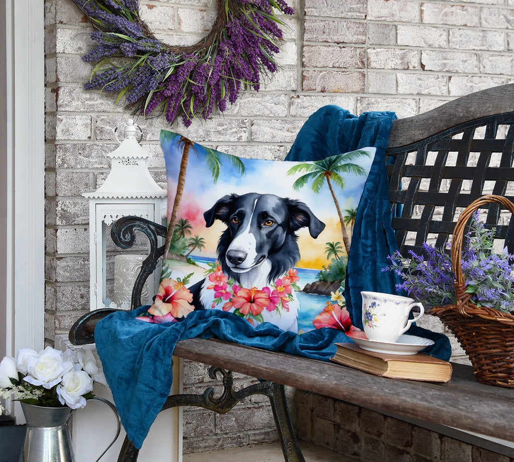 Borzoi Luau Decorative Throw Pillow 18x18 Indoor Outdoor Accent Cushion, Fabric Cover with Insert for Sofa, Bed, Porch & Living Room