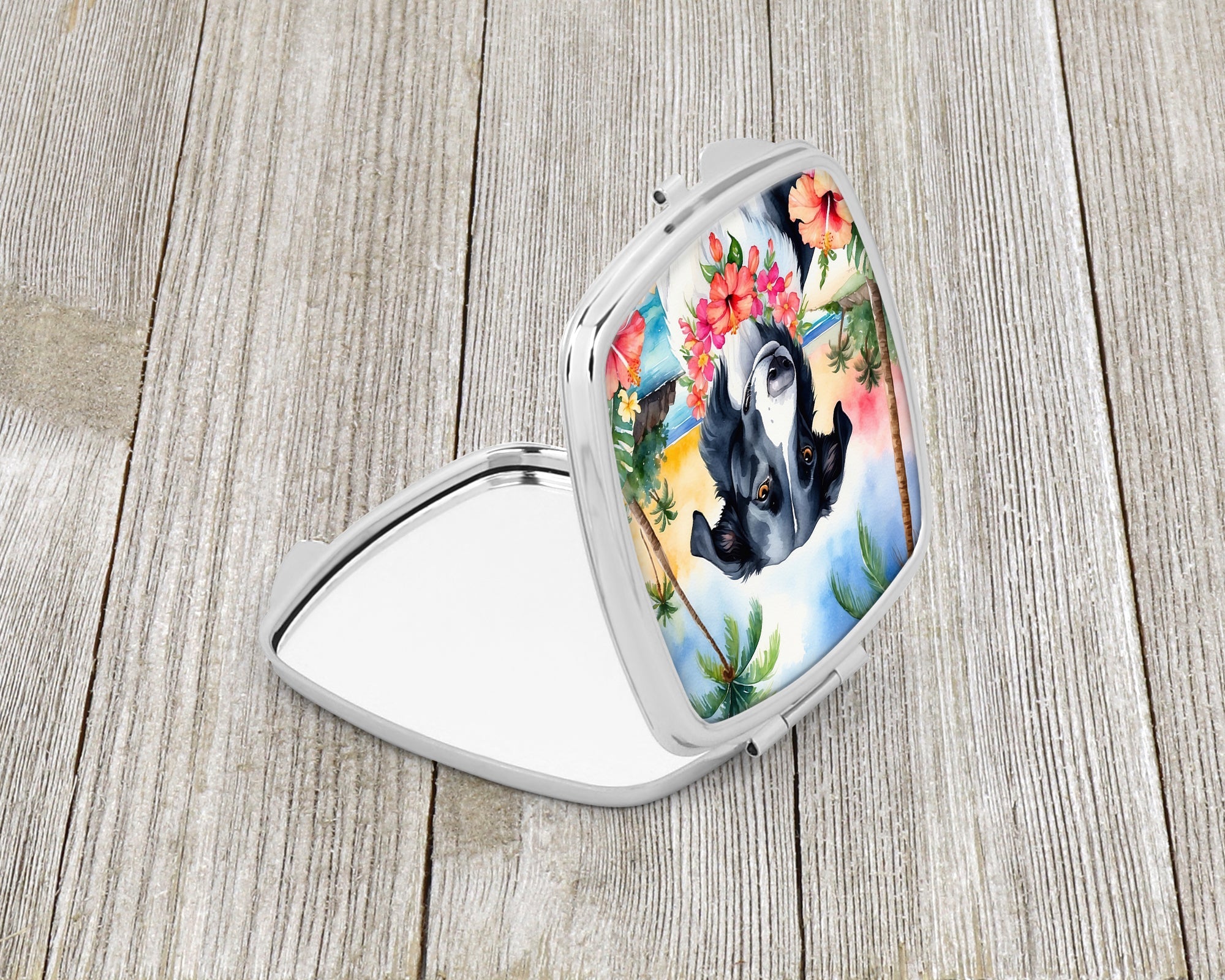 Borzoi Luau Compact Mirror Decorative Travel Makeup Mirror for Women Girls Gifts Pocket Makeup Mirror Folding Handheld