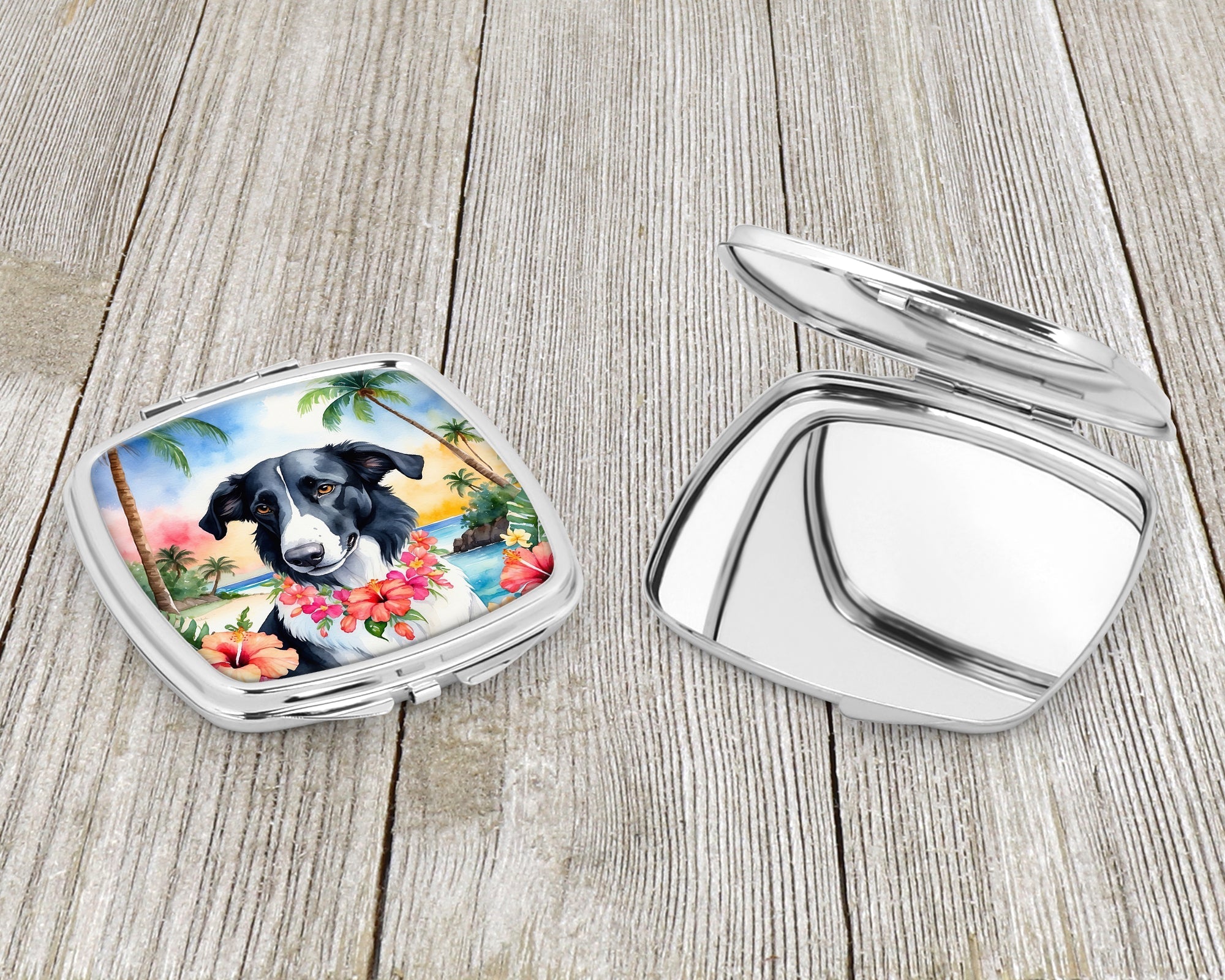 Borzoi Luau Compact Mirror Decorative Travel Makeup Mirror for Women Girls Gifts Pocket Makeup Mirror Folding Handheld
