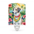 Borzoi Luau Ceramic Night Light Compact, UL-Certified, Ideal for Bedroom, Bathroom, Nursery, Hallway, Kitchen, 6x4x3, Multicolor