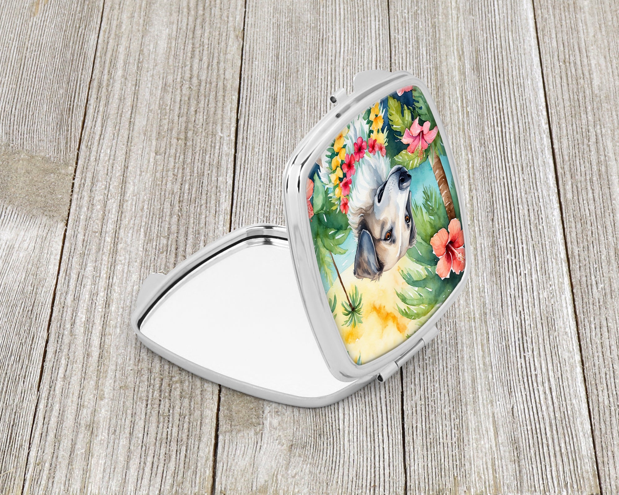 Borzoi Luau Compact Mirror Decorative Travel Makeup Mirror for Women Girls Gifts Pocket Makeup Mirror Folding Handheld