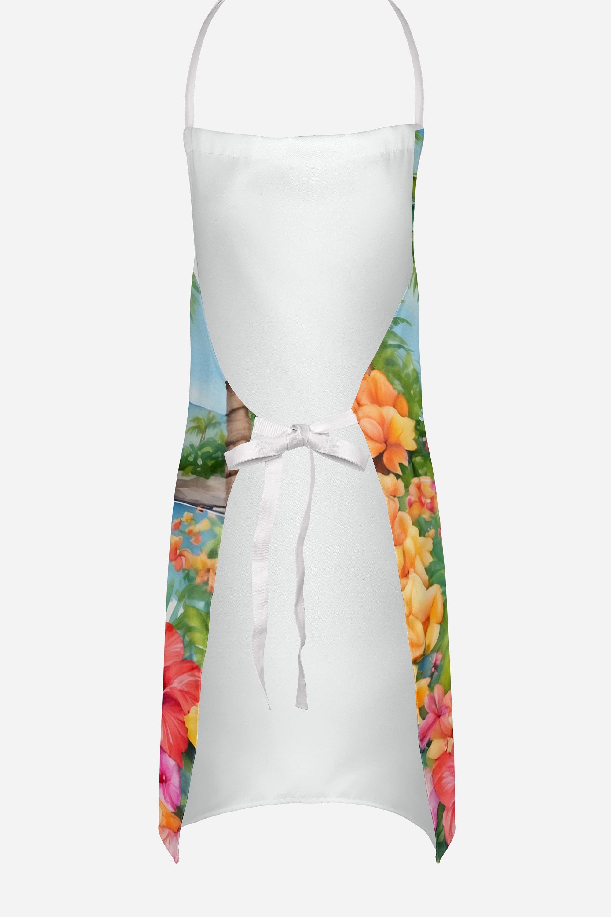 Boston Terrier Luau Apron Cooking Kitchen Server Baking Crafts Gardening for Adult Women Men, Unisex, Large, Multicolor