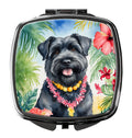Bouvier des Flandres Luau Compact Mirror Decorative Travel Makeup Mirror for Women Girls Gifts Pocket Makeup Mirror Folding Handheld