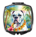 White Boxer Luau Compact Mirror Decorative Travel Makeup Mirror for Women Girls Gifts Pocket Makeup Mirror Folding Handheld