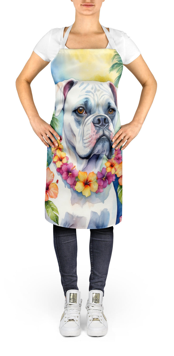 White Boxer Luau Apron Cooking Kitchen Server Baking Crafts Gardening for Adult Women Men, Unisex, Large, Multicolor