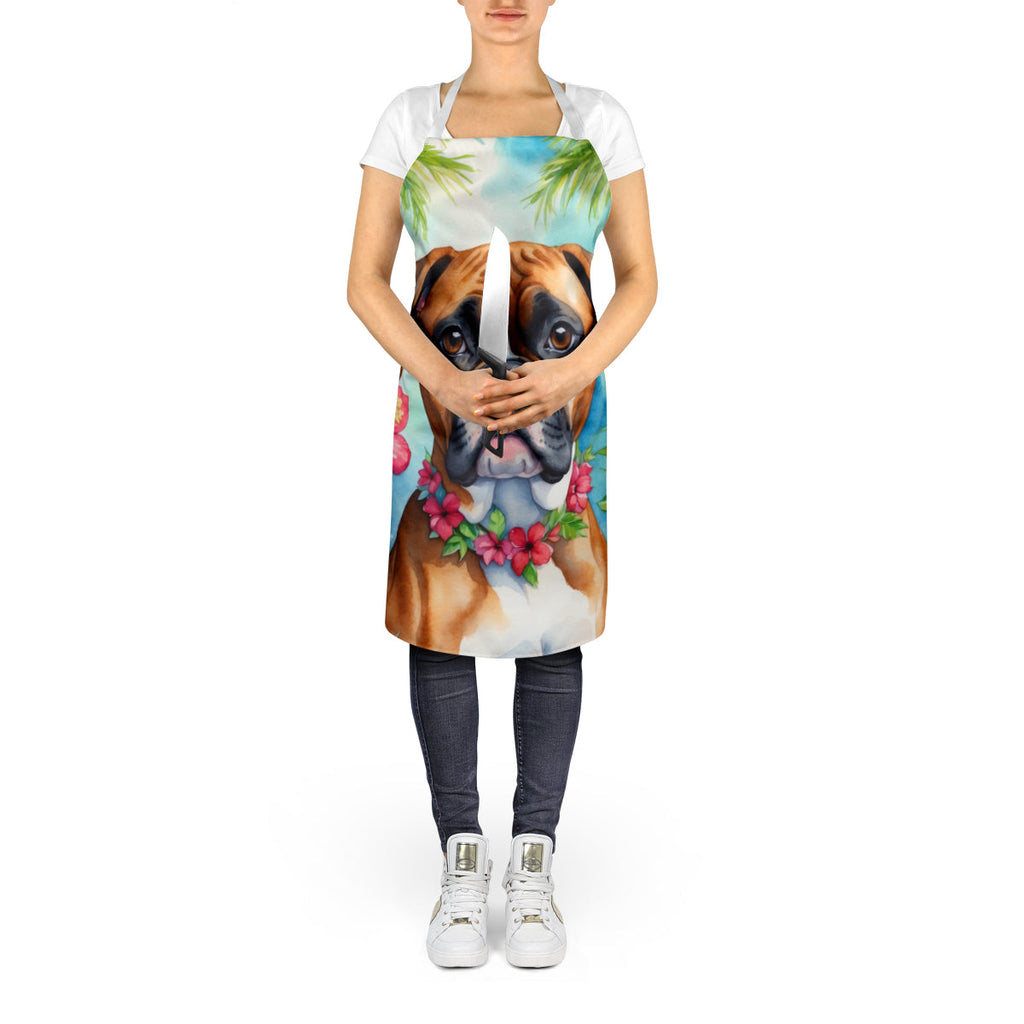 Boxer Luau Apron Cooking Kitchen Server Baking Crafts Gardening for Adult Women Men, Unisex, Large, Multicolor