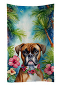 Boxer Luau Kitchen Towel Velour Plush Front and Cotton Loop Back Machine Washable