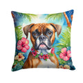 Boxer Luau Decorative Throw Pillow 18x18 Indoor Outdoor Accent Cushion, Fabric Cover with Insert for Sofa, Bed, Porch & Living Room