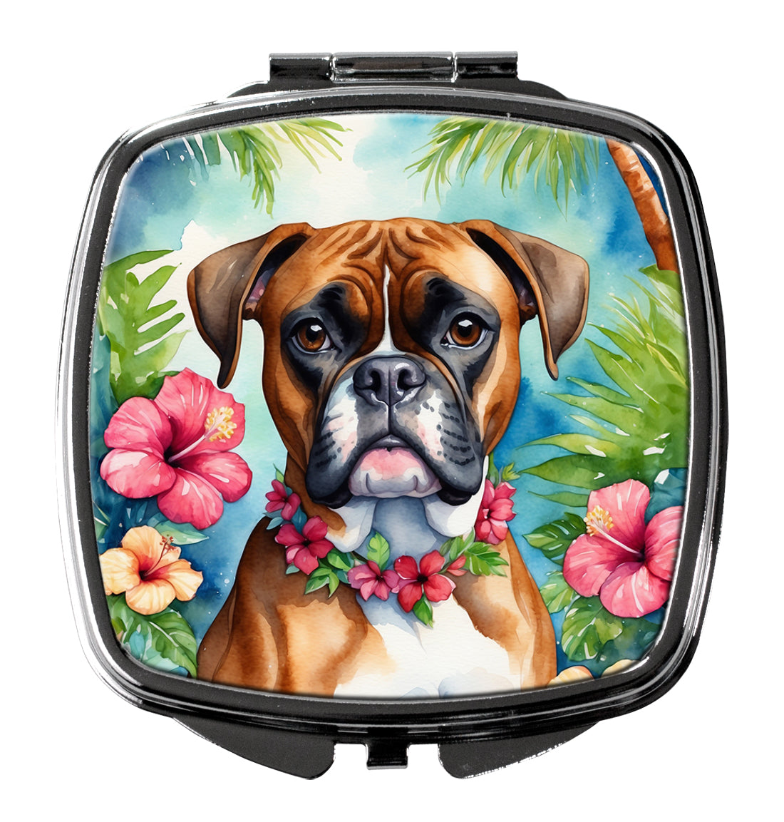 Boxer Luau Compact Mirror Decorative Travel Makeup Mirror for Women Girls Gifts Pocket Makeup Mirror Folding Handheld