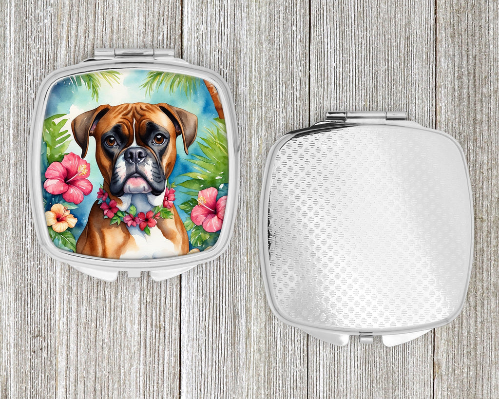 Boxer Luau Compact Mirror Decorative Travel Makeup Mirror for Women Girls Gifts Pocket Makeup Mirror Folding Handheld