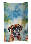 Boxer Luau Kitchen Towel Velour Plush Front and Cotton Loop Back Machine Washable