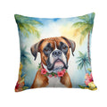 Boxer Luau Decorative Throw Pillow 14x14 Indoor Outdoor Accent Cushion, Fabric Cover with Insert for Sofa, Bed, Porch & Living Room