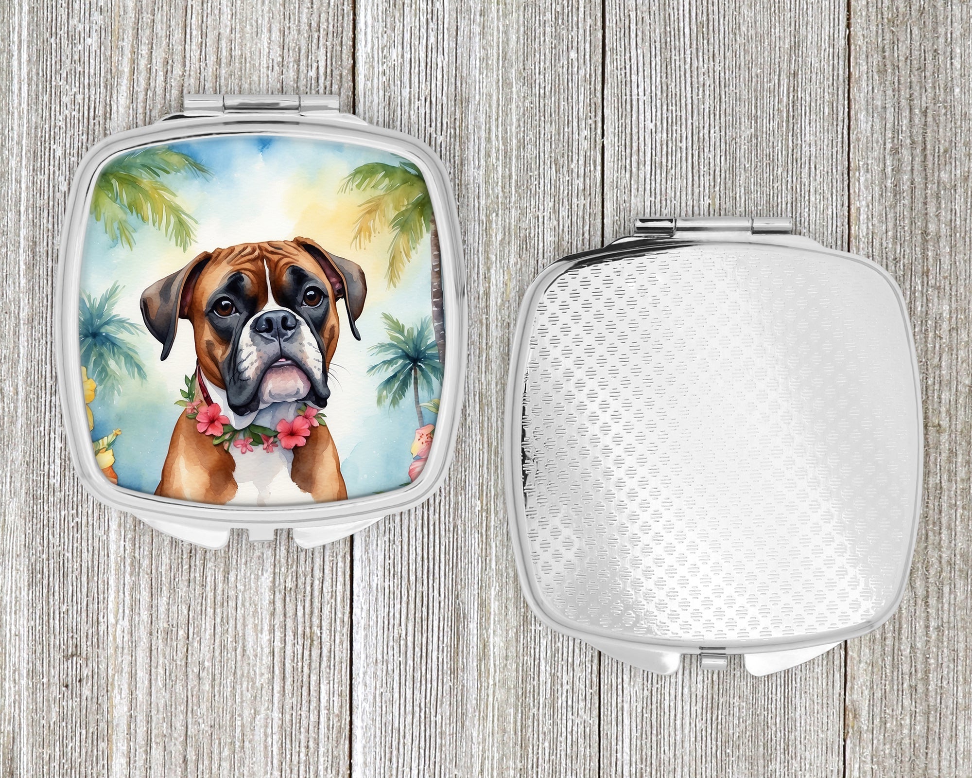 Boxer Luau Compact Mirror Decorative Travel Makeup Mirror for Women Girls Gifts Pocket Makeup Mirror Folding Handheld