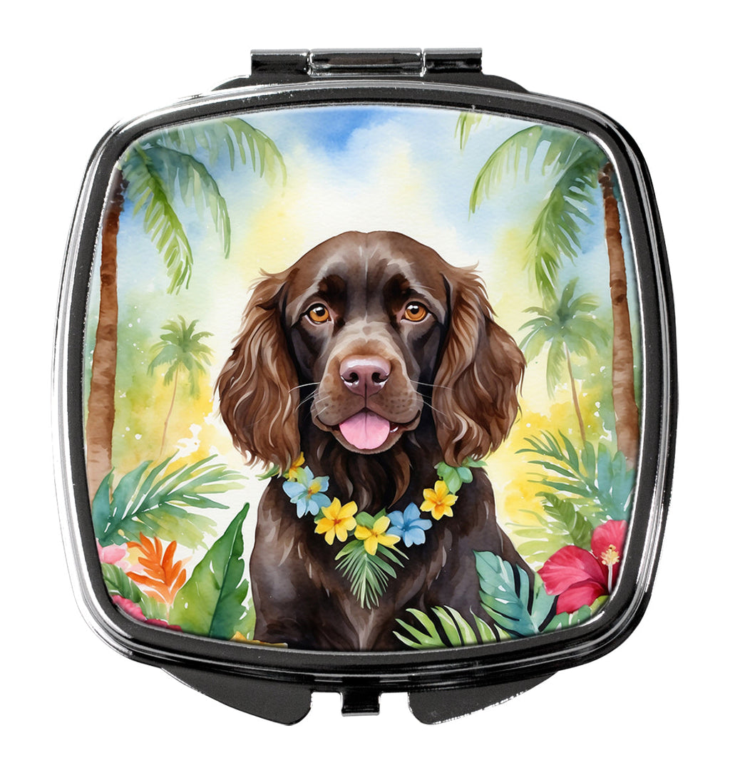 Boykin Spaniel Luau Compact Mirror Decorative Travel Makeup Mirror for Women Girls Gifts Pocket Makeup Mirror Folding Handheld