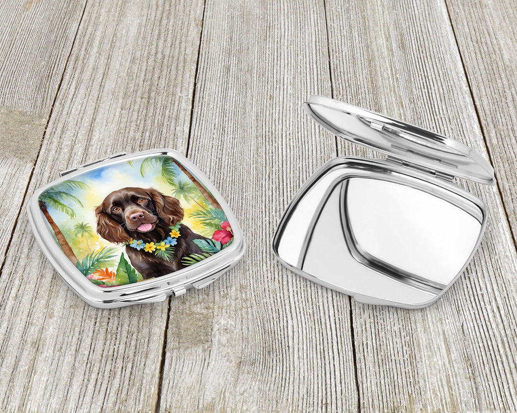 Boykin Spaniel Luau Compact Mirror Decorative Travel Makeup Mirror for Women Girls Gifts Pocket Makeup Mirror Folding Handheld