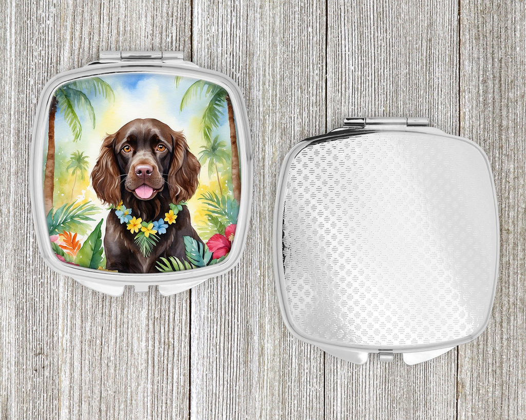 Boykin Spaniel Luau Compact Mirror Decorative Travel Makeup Mirror for Women Girls Gifts Pocket Makeup Mirror Folding Handheld
