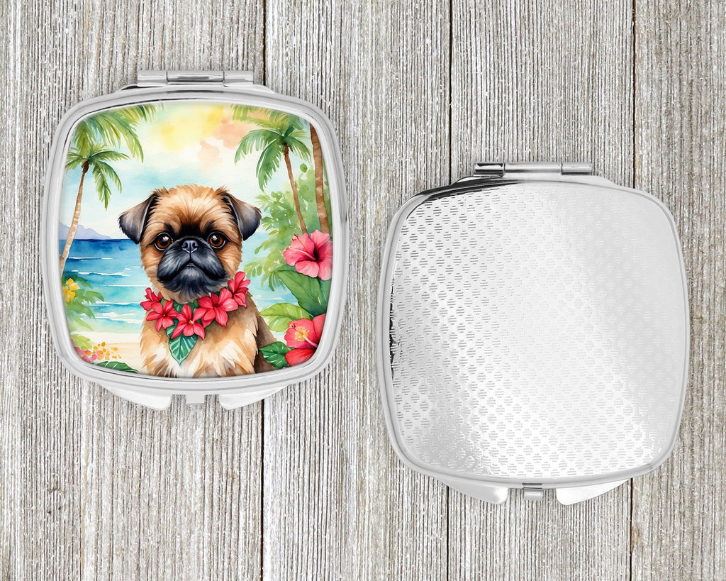 Brussels Griffon Luau Compact Mirror Decorative Travel Makeup Mirror for Women Girls Gifts Pocket Makeup Mirror Folding Handheld