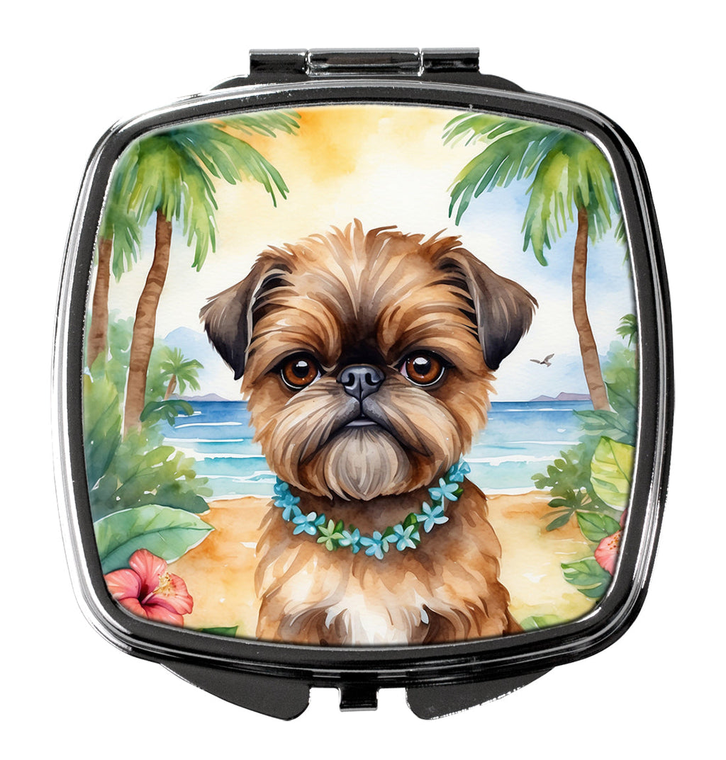 Brussels Griffon Luau Compact Mirror Decorative Travel Makeup Mirror for Women Girls Gifts Pocket Makeup Mirror Folding Handheld