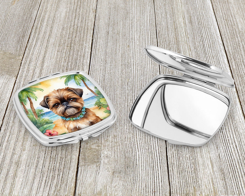 Brussels Griffon Luau Compact Mirror Decorative Travel Makeup Mirror for Women Girls Gifts Pocket Makeup Mirror Folding Handheld
