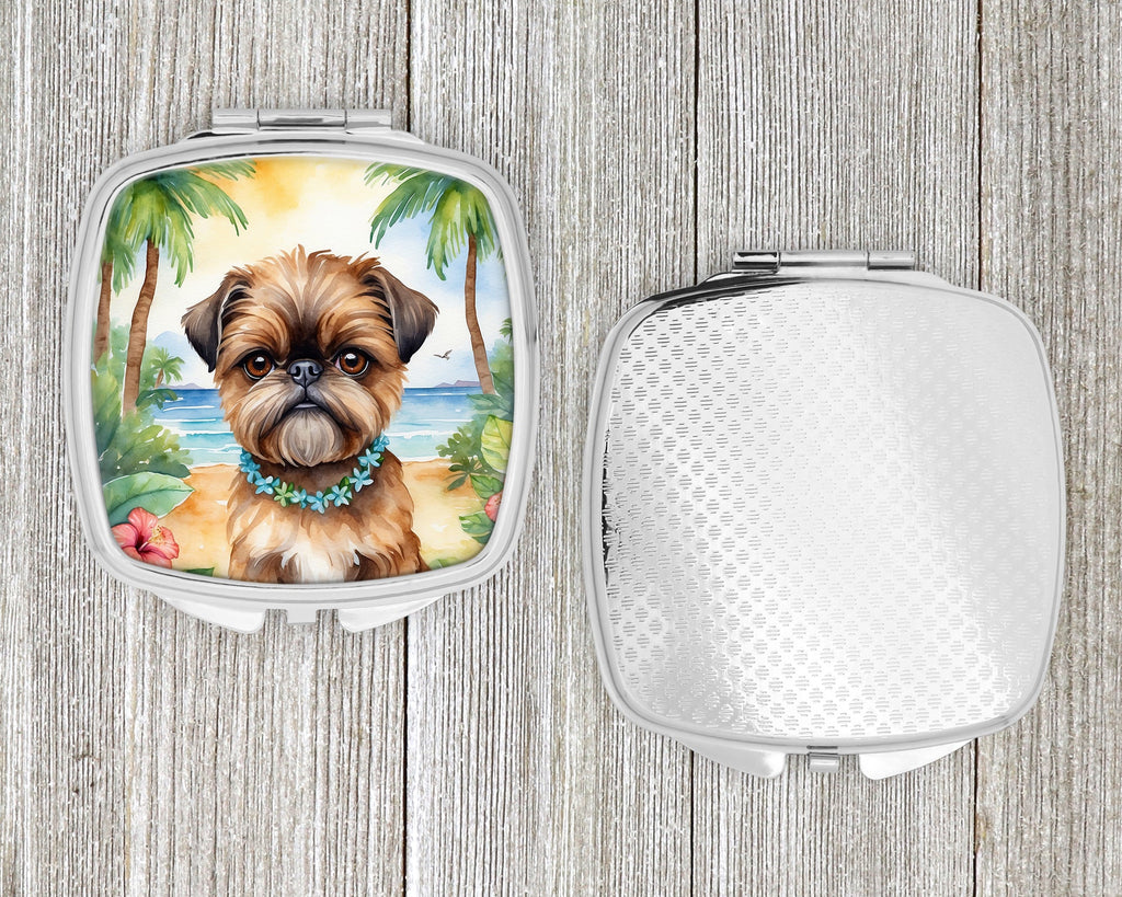 Brussels Griffon Luau Compact Mirror Decorative Travel Makeup Mirror for Women Girls Gifts Pocket Makeup Mirror Folding Handheld