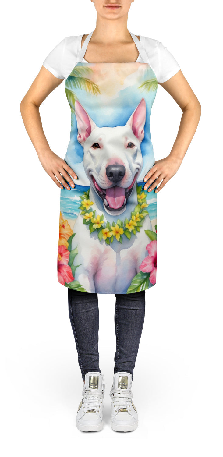 Bull Terrier Luau Apron Cooking Kitchen Server Baking Crafts Gardening for Adult Women Men, Unisex, Large, Multicolor