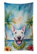 Bull Terrier Luau Kitchen Towel Velour Plush Front and Cotton Loop Back Machine Washable