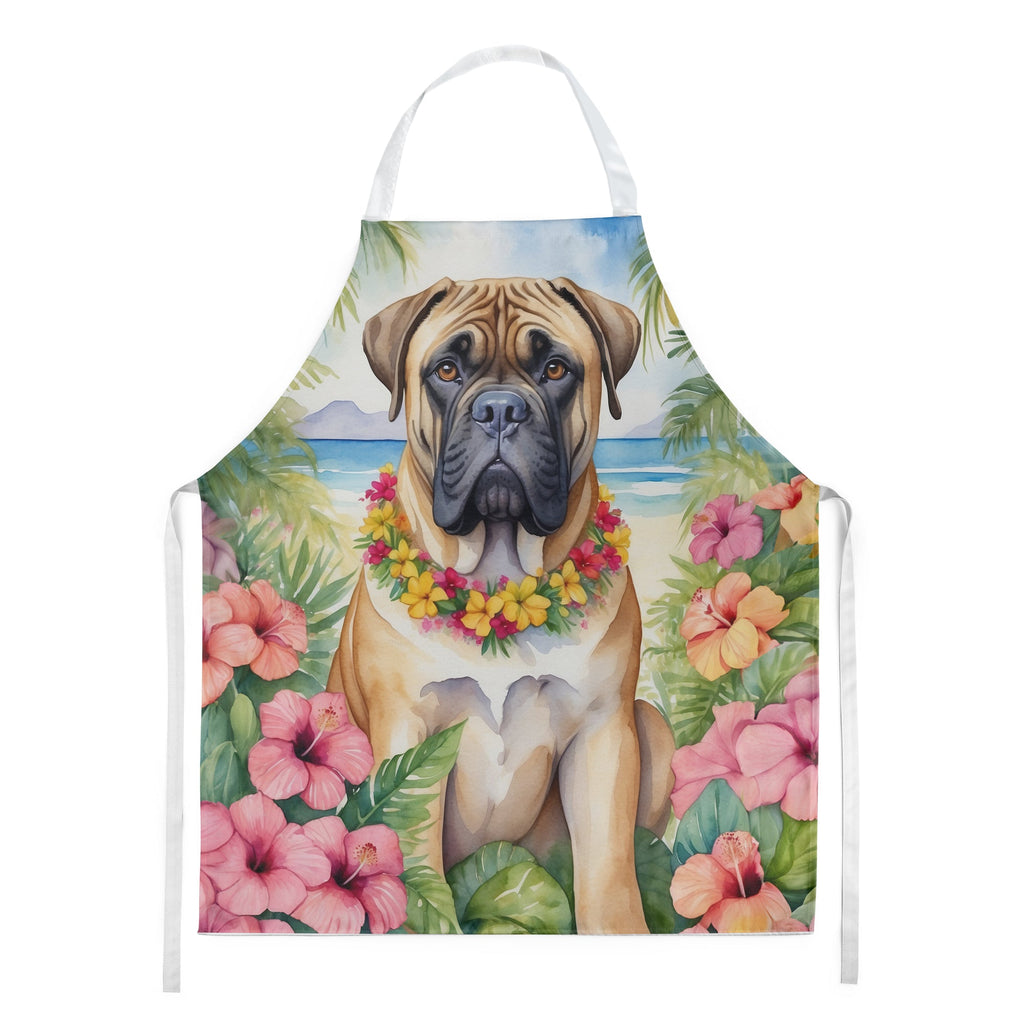 Bullmastiff Luau Apron Cooking Kitchen Server Baking Crafts Gardening for Adult Women Men, Unisex, Large, Multicolor