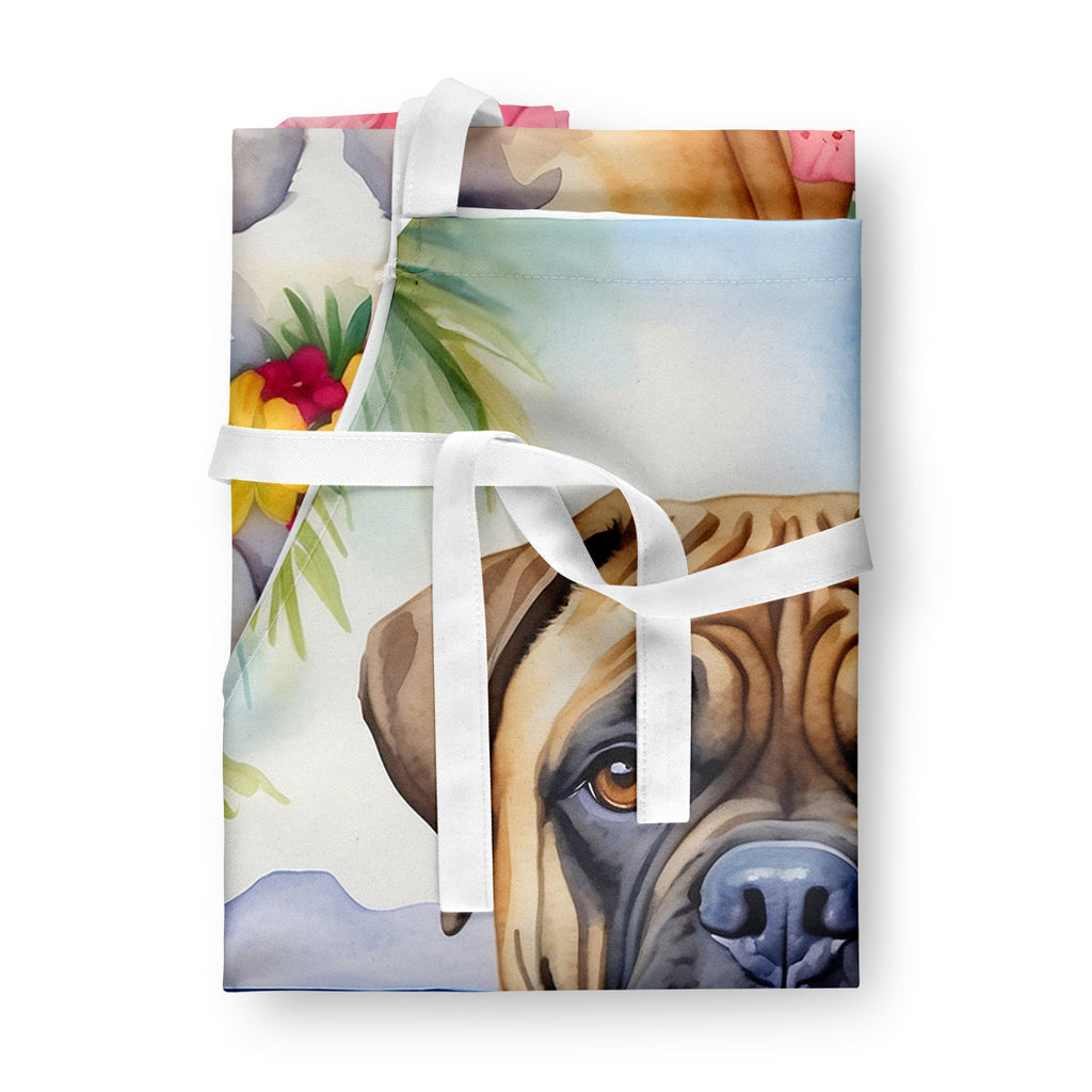 Bullmastiff Luau Apron Cooking Kitchen Server Baking Crafts Gardening for Adult Women Men, Unisex, Large, Multicolor