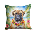 Bullmastiff Luau Decorative Throw Pillow 18x18 Indoor Outdoor Accent Cushion, Fabric Cover with Insert for Sofa, Bed, Porch & Living Room