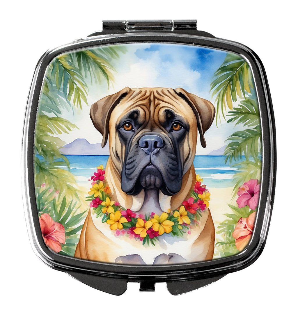 Bullmastiff Luau Compact Mirror Decorative Travel Makeup Mirror for Women Girls Gifts Pocket Makeup Mirror Folding Handheld