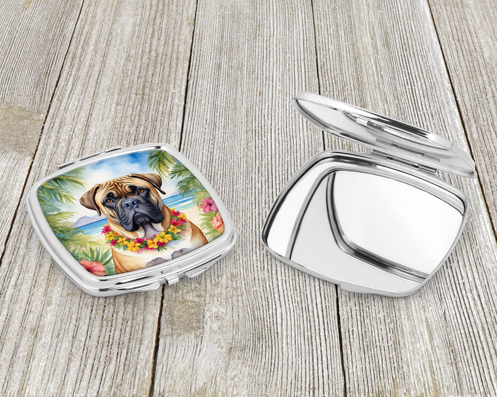 Bullmastiff Luau Compact Mirror Decorative Travel Makeup Mirror for Women Girls Gifts Pocket Makeup Mirror Folding Handheld