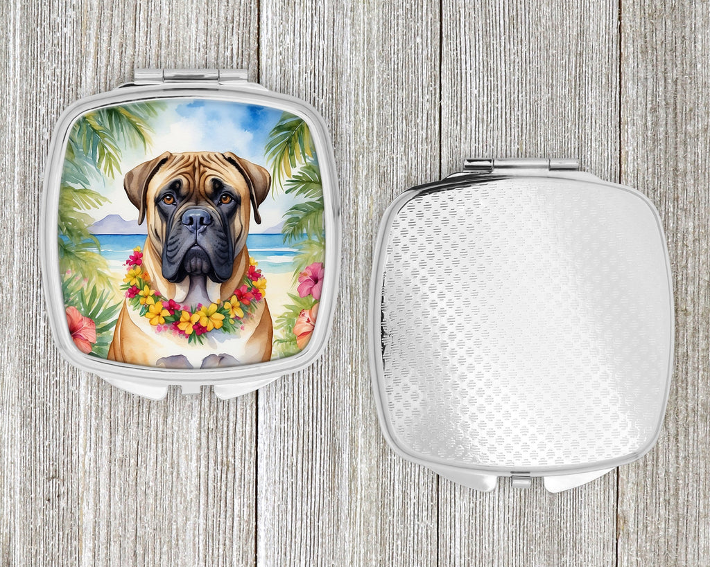 Bullmastiff Luau Compact Mirror Decorative Travel Makeup Mirror for Women Girls Gifts Pocket Makeup Mirror Folding Handheld