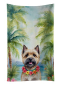 Cairn Terrier Luau Kitchen Towel Velour Plush Front and Cotton Loop Back Machine Washable
