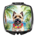 Cairn Terrier Luau Compact Mirror Decorative Travel Makeup Mirror for Women Girls Gifts Pocket Makeup Mirror Folding Handheld