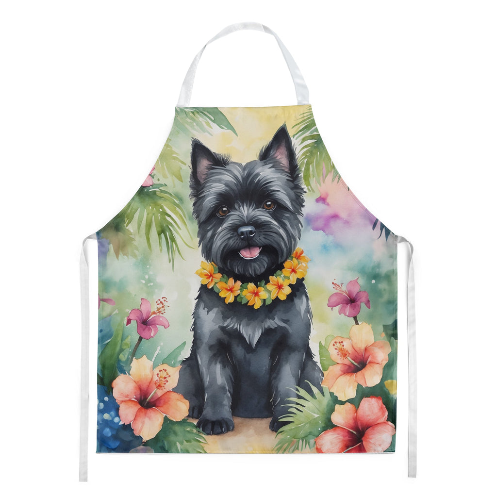 Cairn Terrier Luau Apron Cooking Kitchen Server Baking Crafts Gardening for Adult Women Men, Unisex, Large, Multicolor
